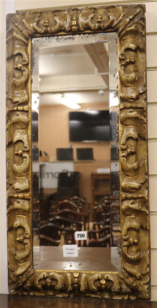 A carved giltwood framed wall mirror, H.81cm